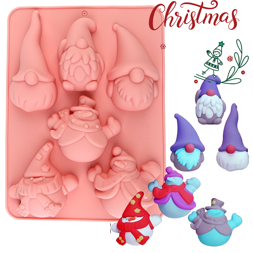 Candle Making Tutorial - 6-Cavity Christmas Gnome Cake Chocolate Silicone