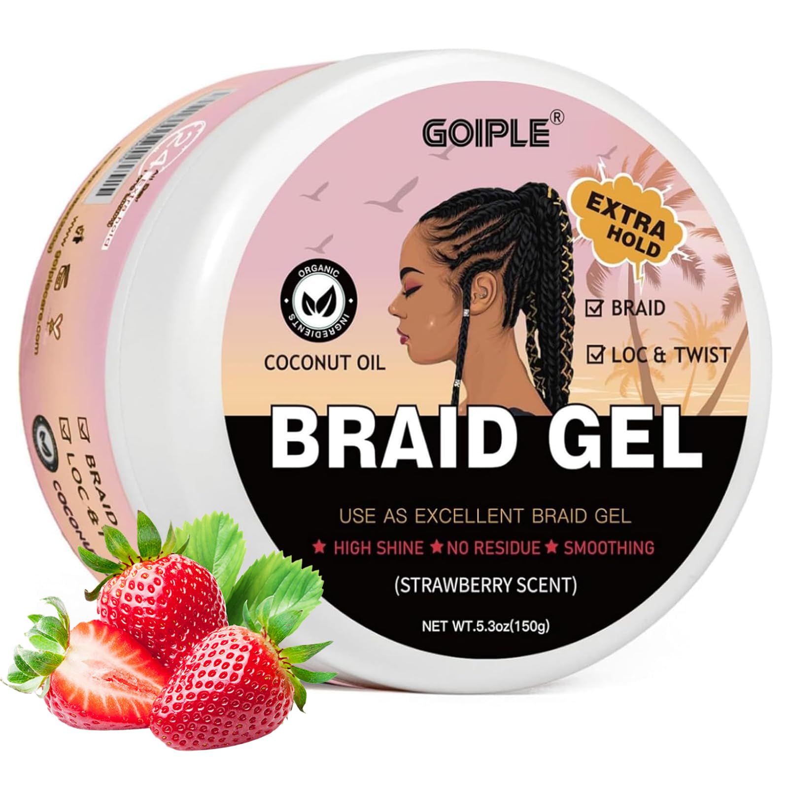 Coconut Wax Flake - GOIPLE 5.3oz Strawberry Scent Braid Gel