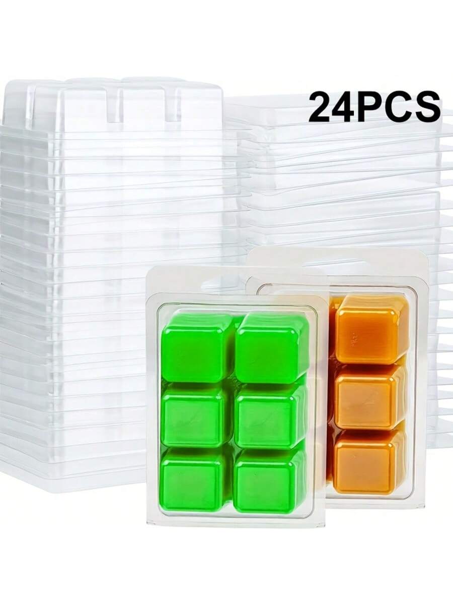 Candle Making Ingredients - 12/24 Pieces Rectangular 6-Hole Clear Plastic