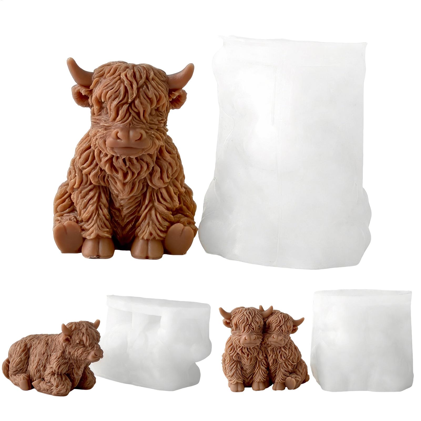 Candle Making Supplies Wholesale - Highland Cow Silicone Mold Reusable 3D