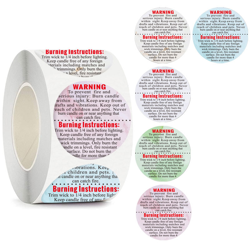 Candle Warning Label - 500Pcs Warning Labels Candle Jar Container