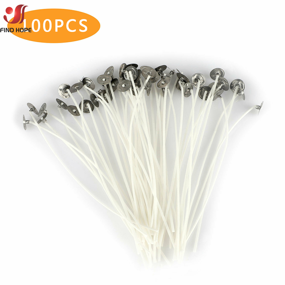 Cotton Wick Pre Tabbed - 100PCS/bag Smokeless Candle Wicks 2.5-20cm Pre-Waxed