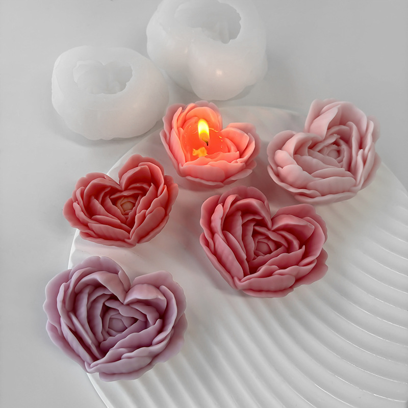 Candle Making Supplies Wholesale - Love Flower Silicone Mold DIY Heart