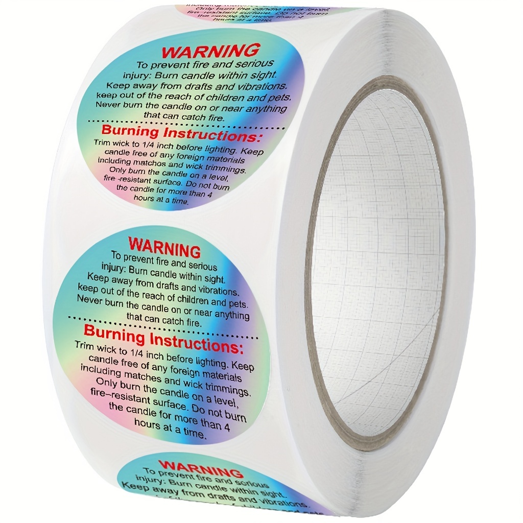 Candle Warning Label - 500pcs Wax Melt Warning Labels,candle Jar