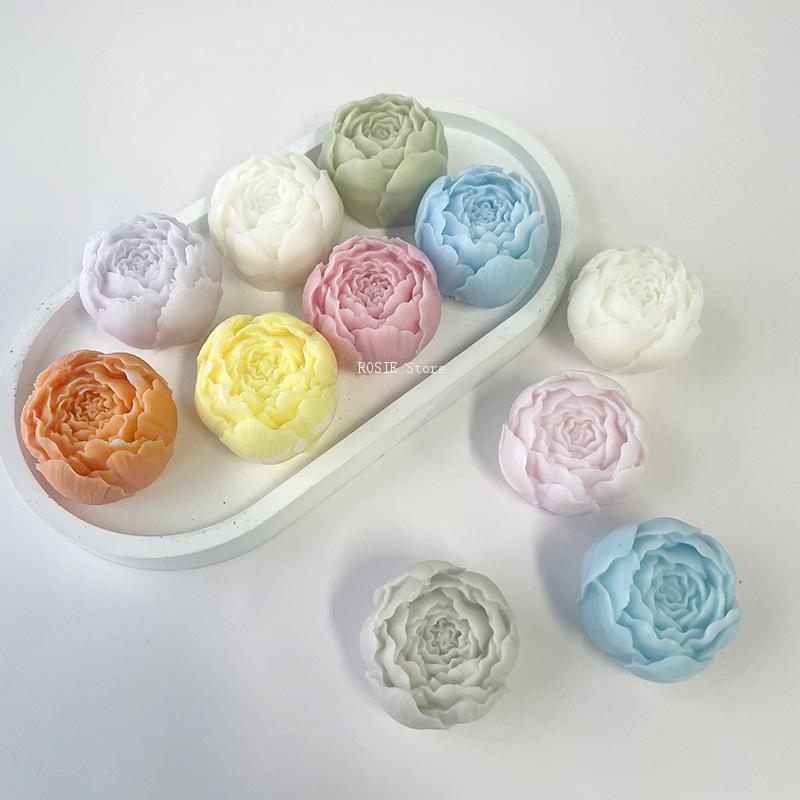 Candle Making Supplies Wholesale - 3D Peony Flower Silicone Mold Aromatherapy