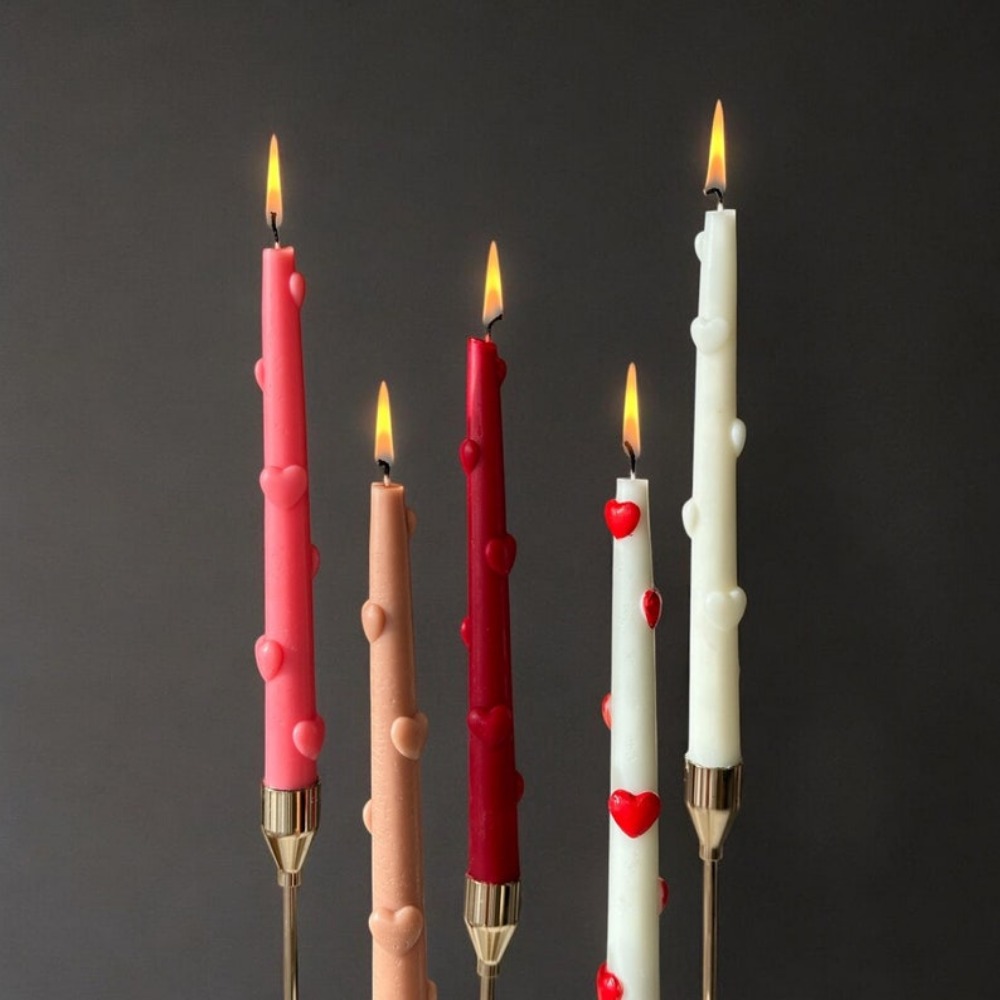 Candle Making Supplies Wholesale - 3D Heart Shape Taper Silicone Candle