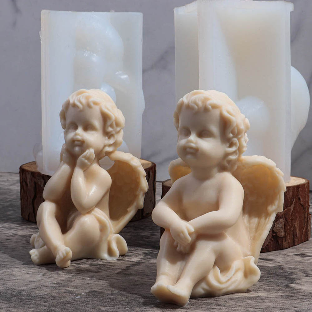 Candle Making Ingredients - 3D Angel Children Silicone Mold Lovely