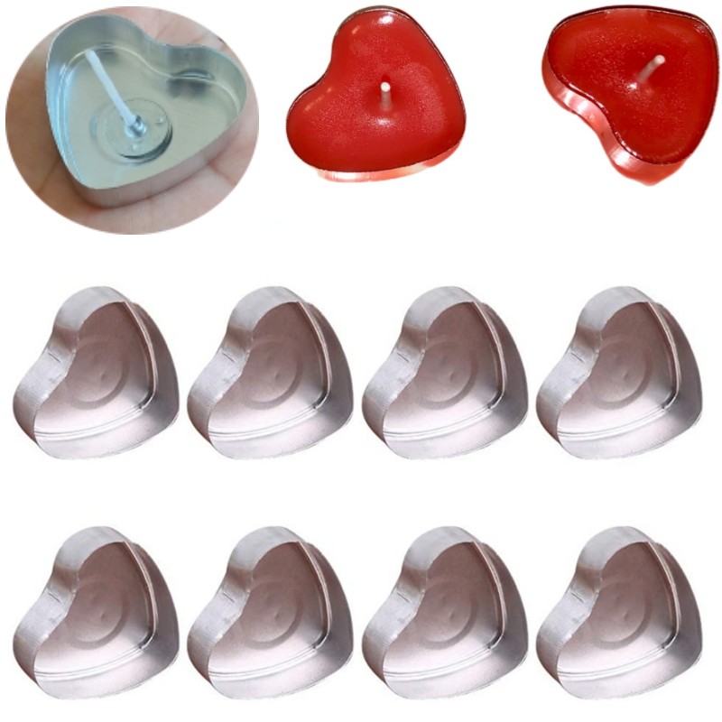 100 Sets Heart shaped Empty Al - Candle Making Vessels 评论和价格