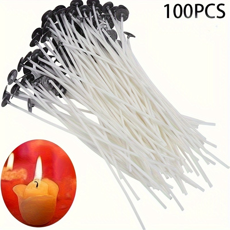 6-20cm 100pc Smokeless Candle  - Cotton Wick Pre Tabbed 评论和价格