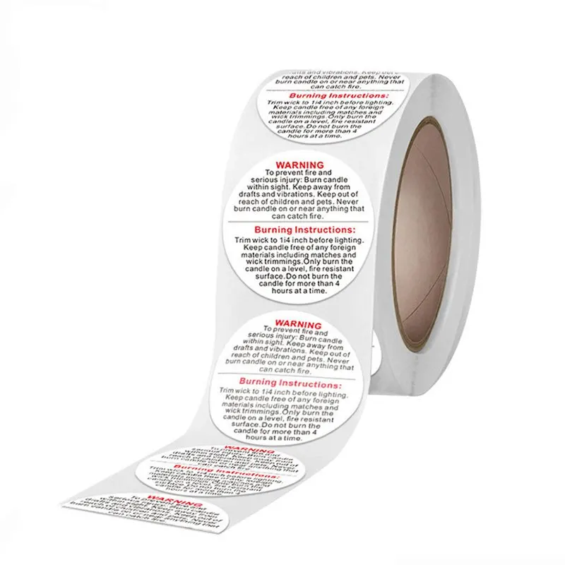 1roll, 500pcs Candle Jar Conta - Candle Warning Label 评论和价格