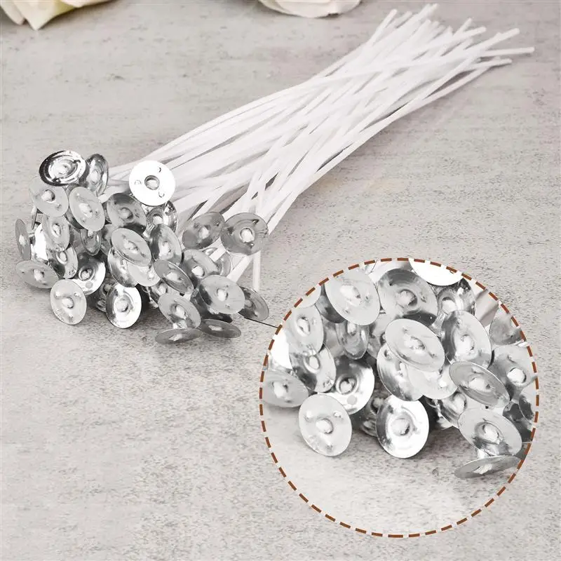 100/50pcs Smokeless Candle Wic - Cotton Wick Pre Tabbed 评论和价格