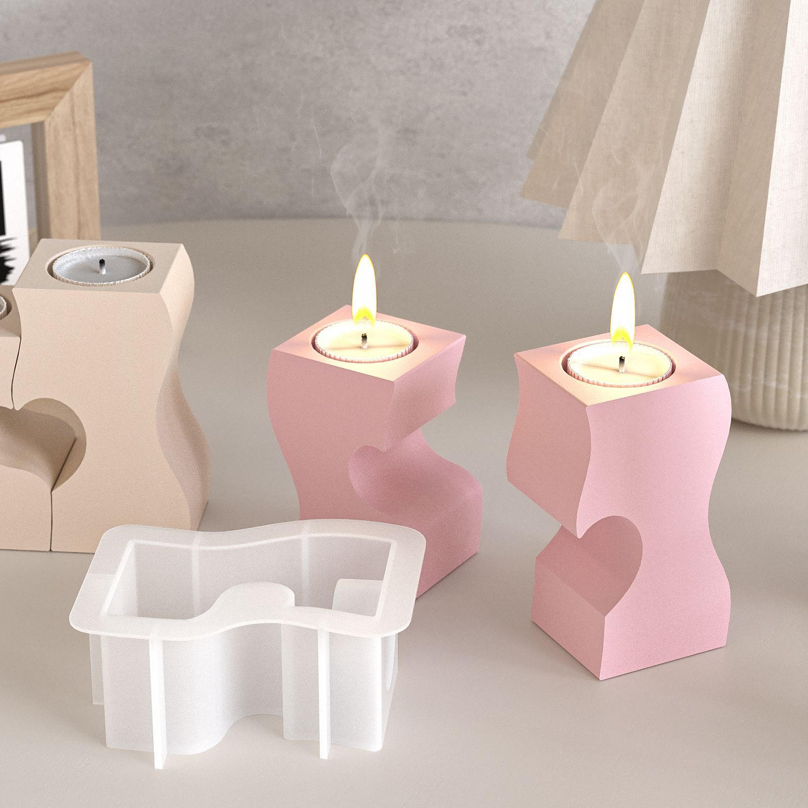 S Heart Candlestick Silicone M - Candle Making Tutorial 评论和价格