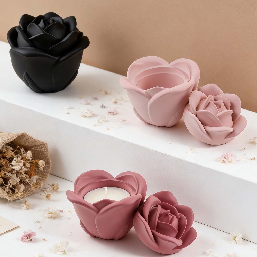 Candle Vessel Silicone Rose Fl - Candle Making Vessels 评论和价格