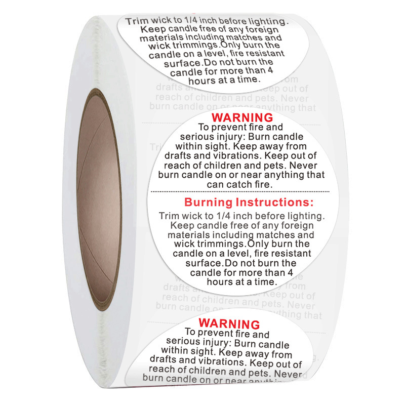 100-500pcs 1inch English Warni - Candle Warning Label 评论和价格