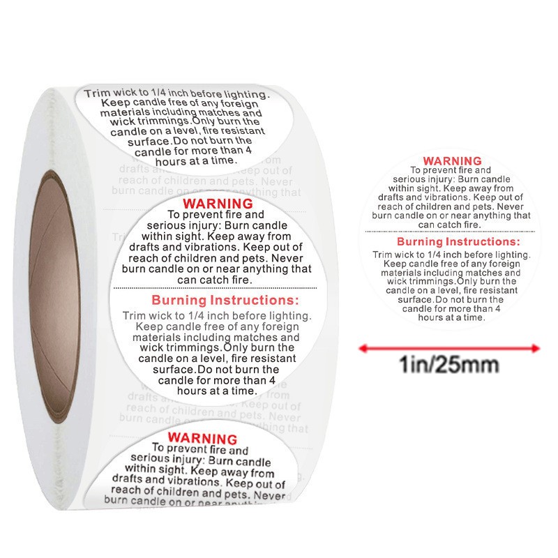 500Pcs White Candle Warning La - Candle Warning Label 评论和价格