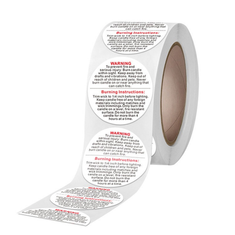 500Pcs White Candle Warning La - Candle Warning Label 评论和价格