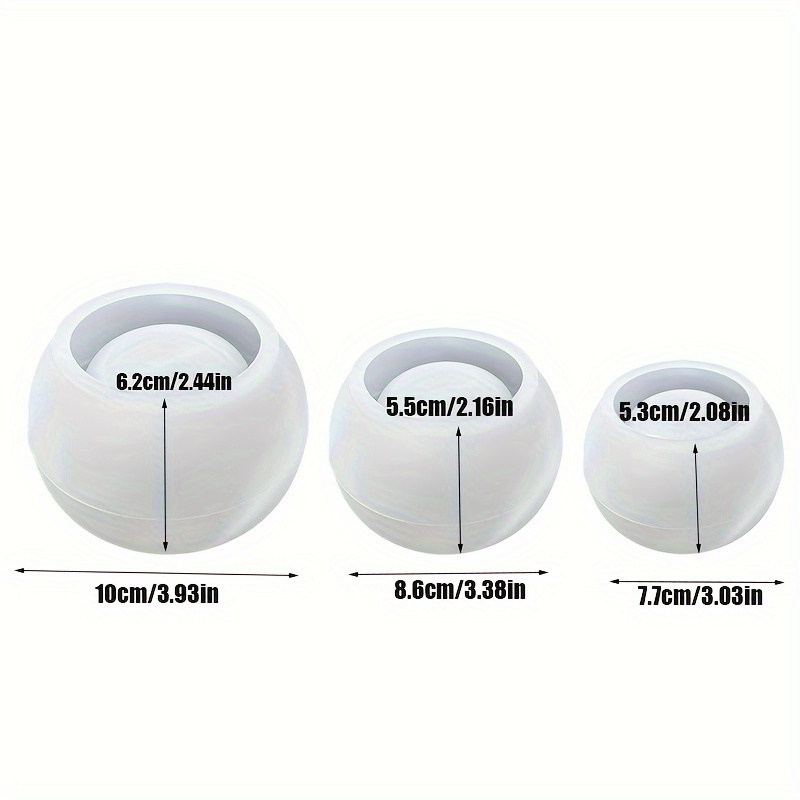 3pcs-Round Flower Pot Silicone - Candle Making Vessels 评论和价格