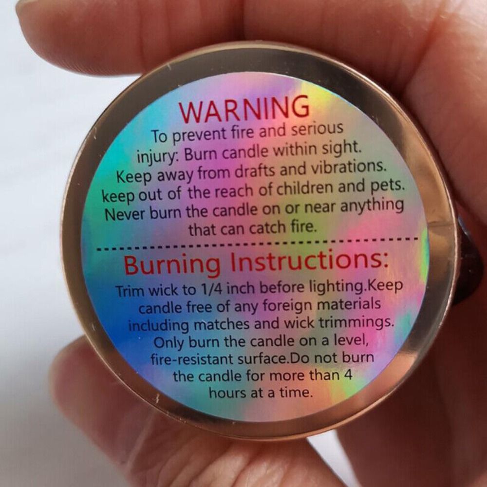 Self-adhesive Label Circular W - Candle Warning Label 评论和价格