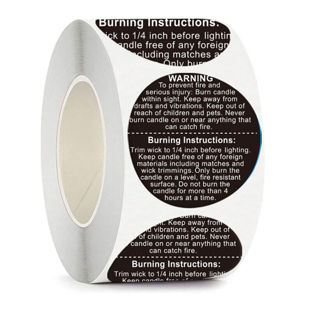 Self-adhesive Label Candle Jar - Candle Warning Label 评论和价格