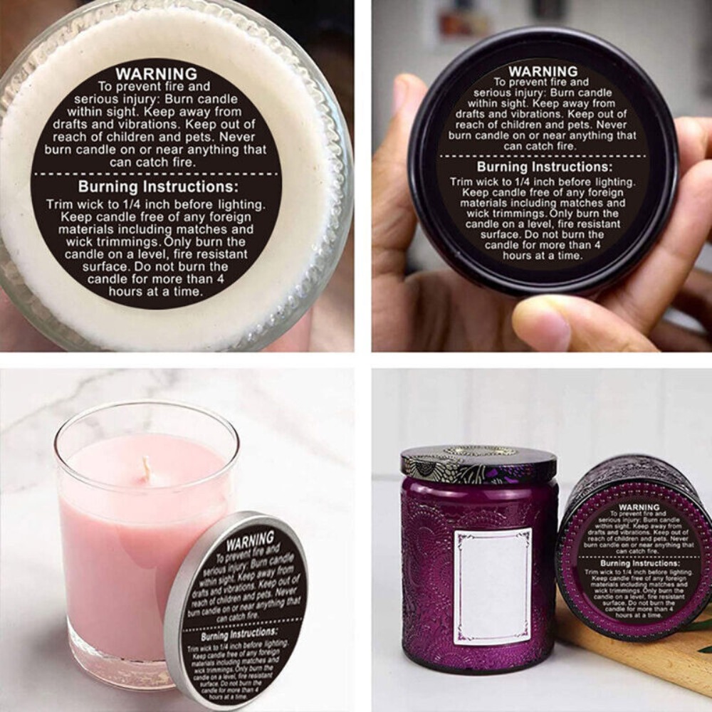 Self-adhesive Label Candle Jar - Candle Warning Label 评论和价格