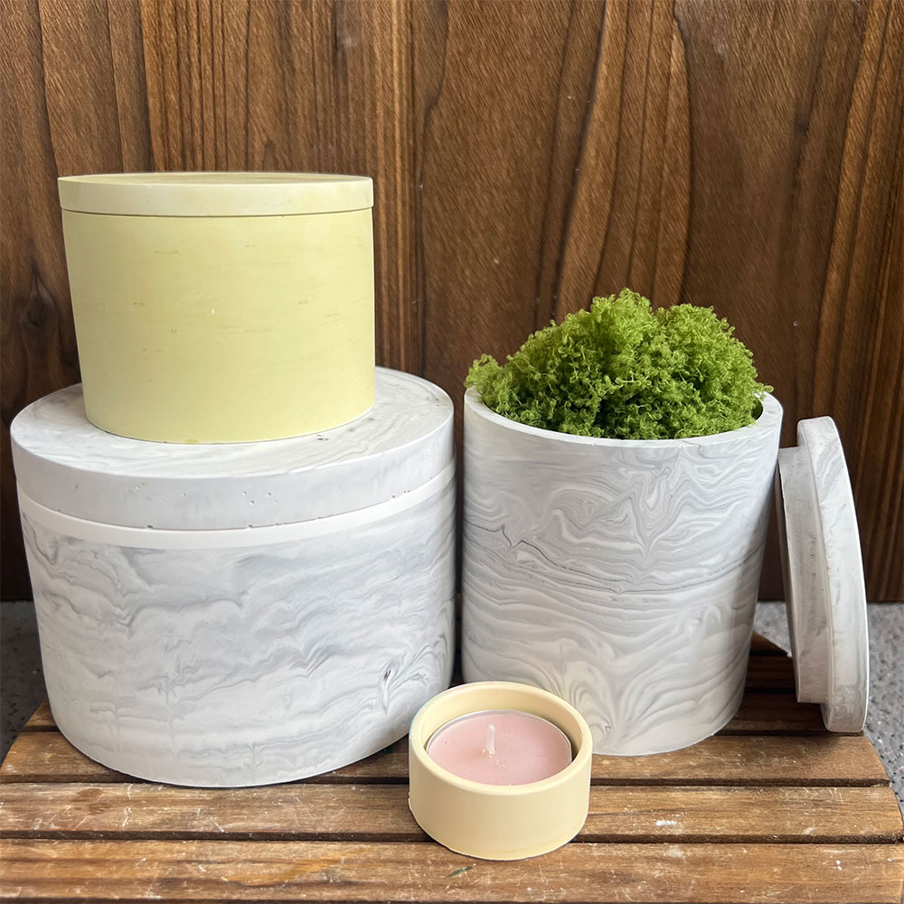 Round Cement Candle Canister S - Candle Making Vessels 评论和价格
