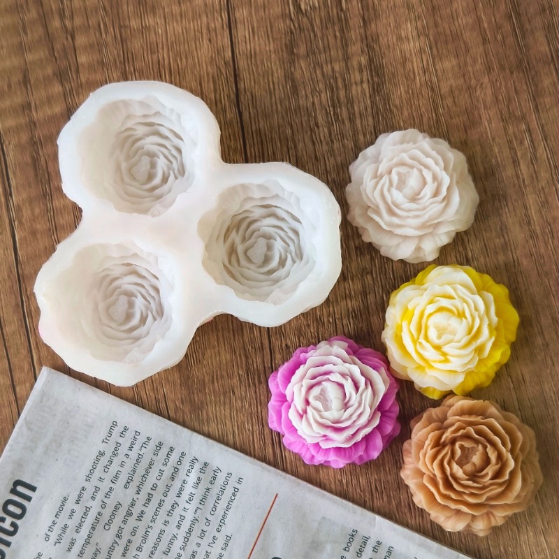 3pcs/set Peony Flower Candle S - Candle Making Supplies Wholesale 评论和价格