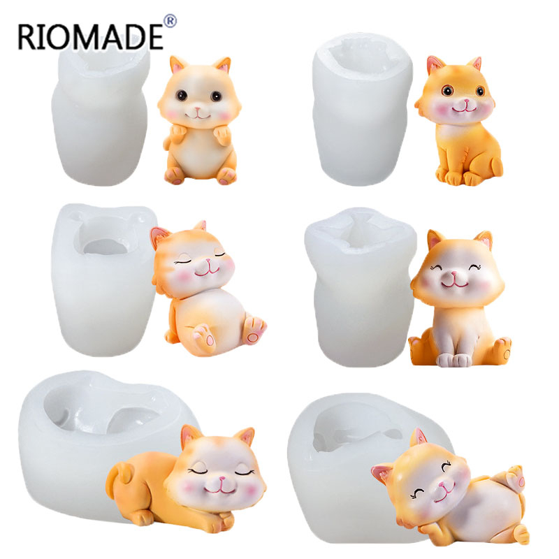 Cat Silicone Molds 6 Styles 3D - Candle Making Supplies Wholesale 评论和价格