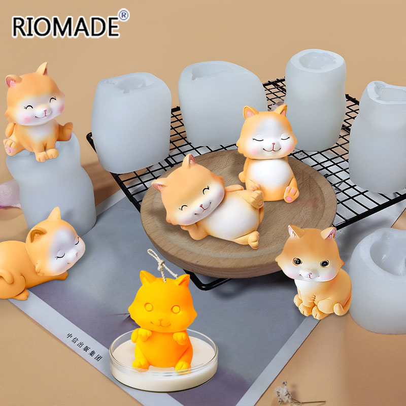 Cat Silicone Molds 6 Styles 3D - Candle Making Supplies Wholesale 评论和价格